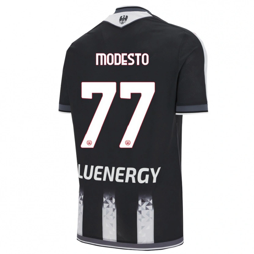 Danxen Mænd Rui Modesto #77 Sort Hvid Hjemmebane Spillertrøjer 2025/26 Trøje T-Shirt