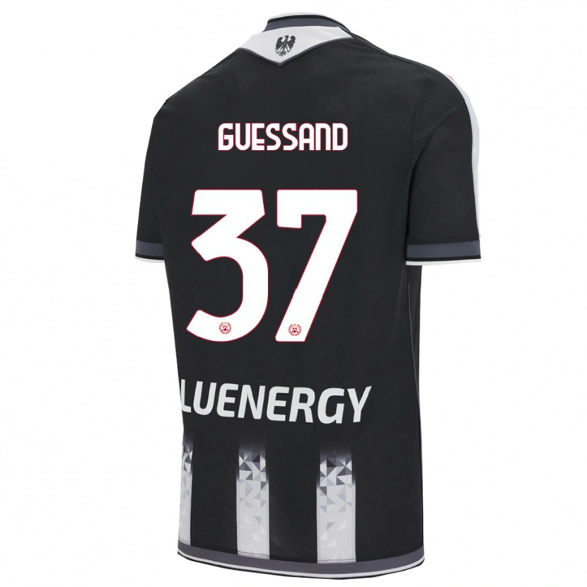 Danxen Mænd Axel Guessand #37 Sort Hvid Hjemmebane Spillertrøjer 2025/26 Trøje T-Shirt