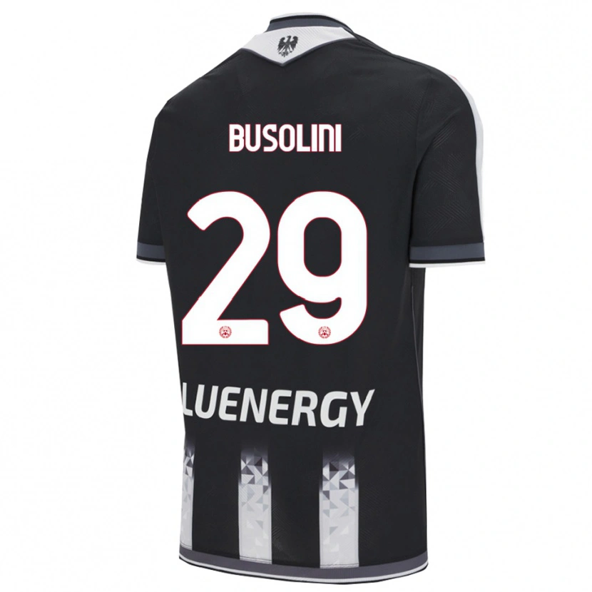 Danxen Mænd Alessandro Busolini #29 Sort Hvid Hjemmebane Spillertrøjer 2025/26 Trøje T-Shirt
