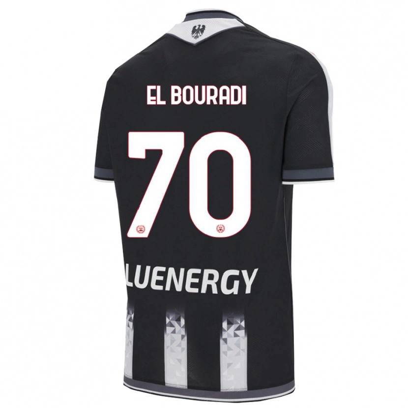 Danxen Mænd Walid El Bouradi #70 Sort Hvid Hjemmebane Spillertrøjer 2025/26 Trøje T-Shirt
