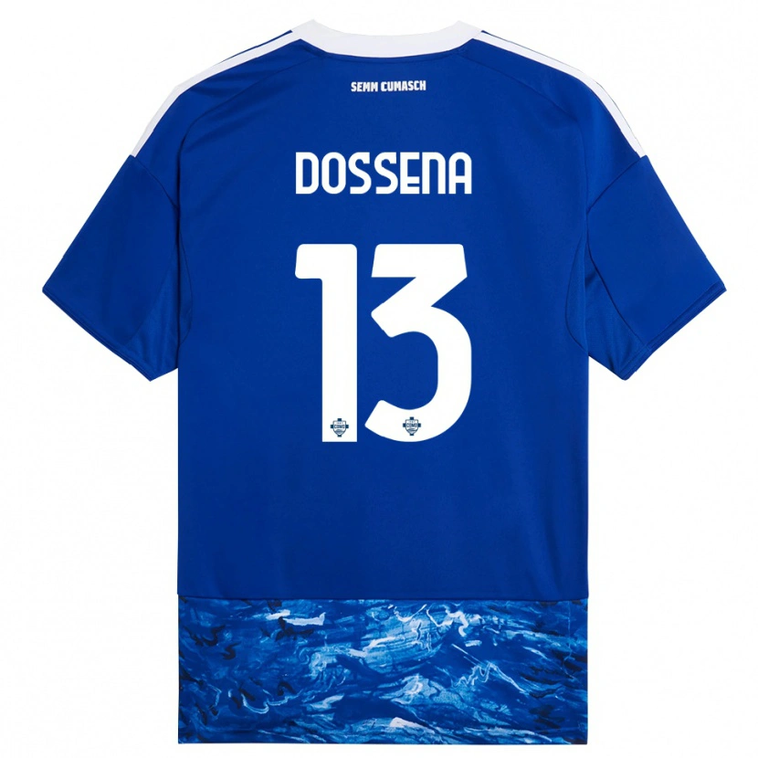 Danxen Mænd Alberto Dossena #13 Blå Hvid Hjemmebane Spillertrøjer 2025/26 Trøje T-Shirt