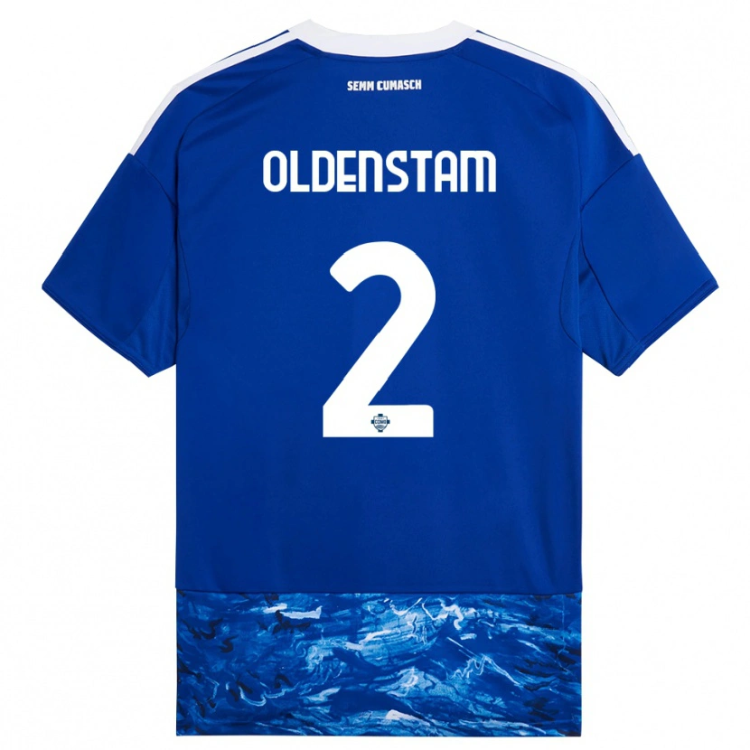 Danxen Mænd Lyfe Oldenstam #2 Blå Hvid Hjemmebane Spillertrøjer 2025/26 Trøje T-Shirt
