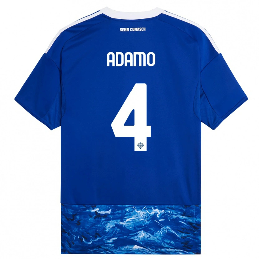 Danxen Mænd Andrea Adamo #4 Blå Hvid Hjemmebane Spillertrøjer 2025/26 Trøje T-Shirt