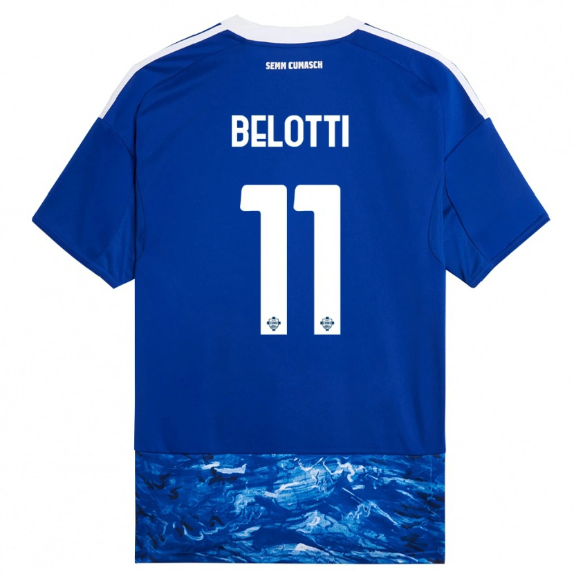 Danxen Mænd Andrea Belotti #11 Blå Hvid Hjemmebane Spillertrøjer 2025/26 Trøje T-Shirt