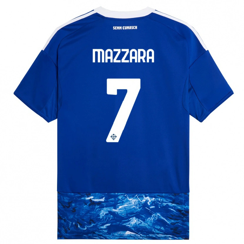 Danxen Mænd Cristian Mazzara #7 Blå Hvid Hjemmebane Spillertrøjer 2025/26 Trøje T-Shirt