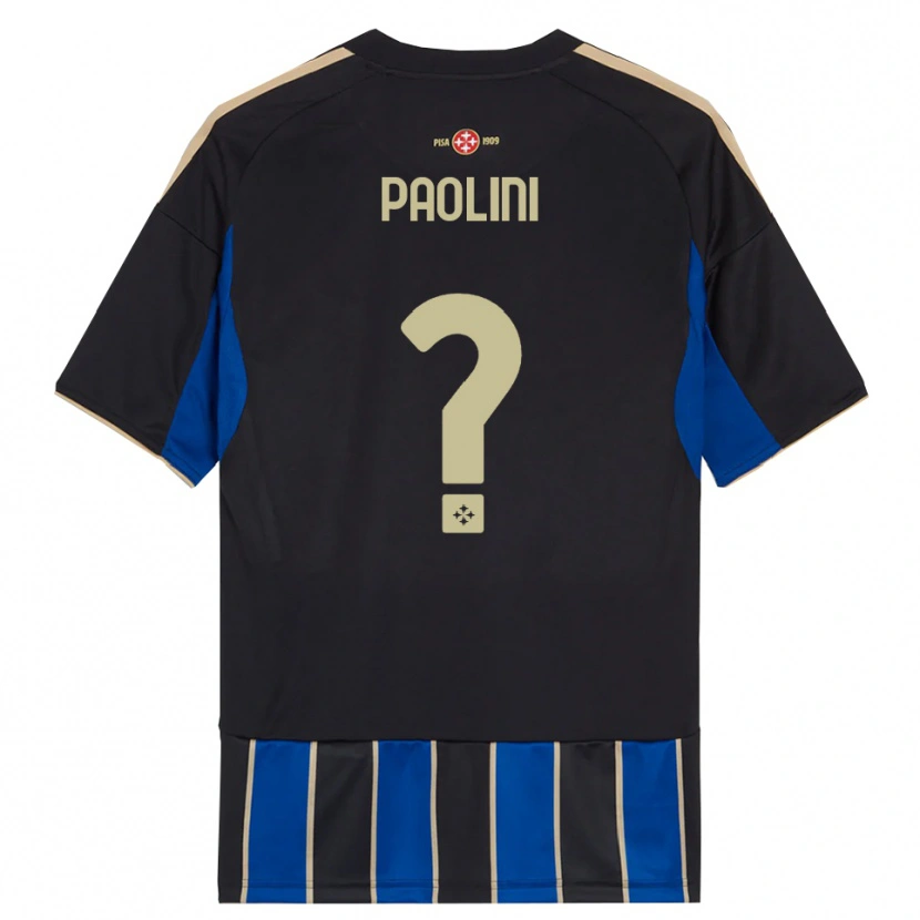 Danxen Mænd Andrea Paolini #0 Sort Blå Hjemmebane Spillertrøjer 2025/26 Trøje T-Shirt