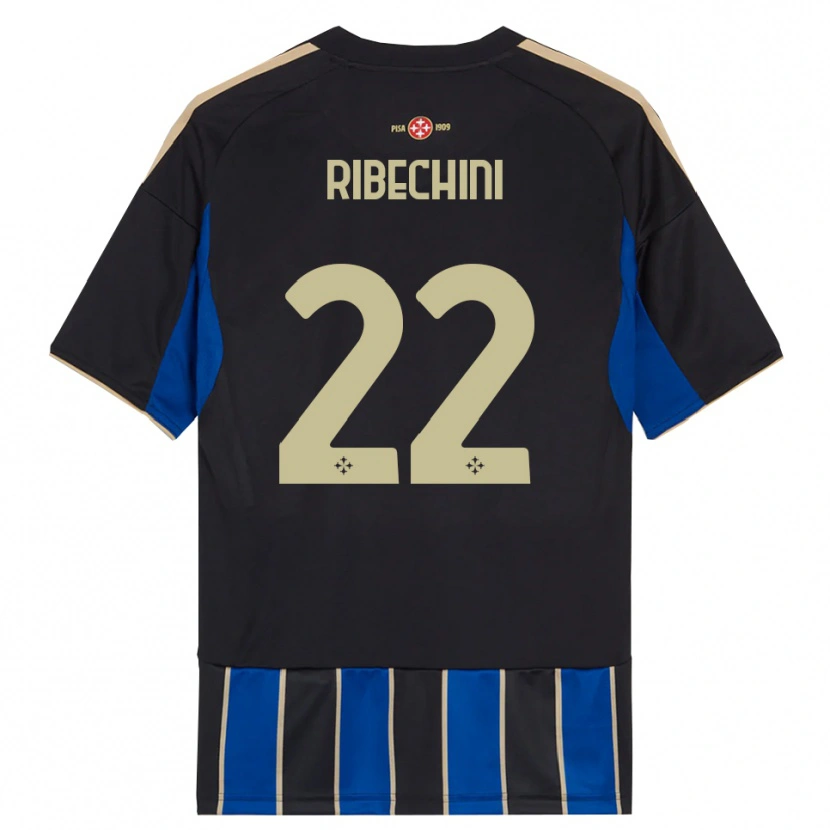 Danxen Mænd Michele Ribechini #22 Sort Blå Hjemmebane Spillertrøjer 2025/26 Trøje T-Shirt