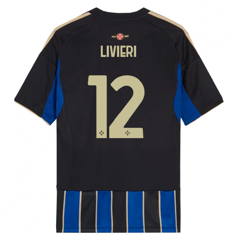 Danxen Mænd Alessandro Livieri #12 Sort Blå Hjemmebane Spillertrøjer 2025/26 Trøje T-Shirt