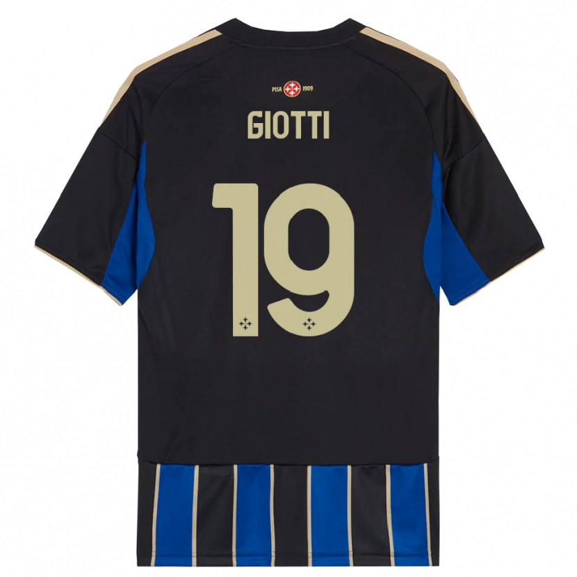 Danxen Mænd Emanuele Giotti #19 Sort Blå Hjemmebane Spillertrøjer 2025/26 Trøje T-Shirt