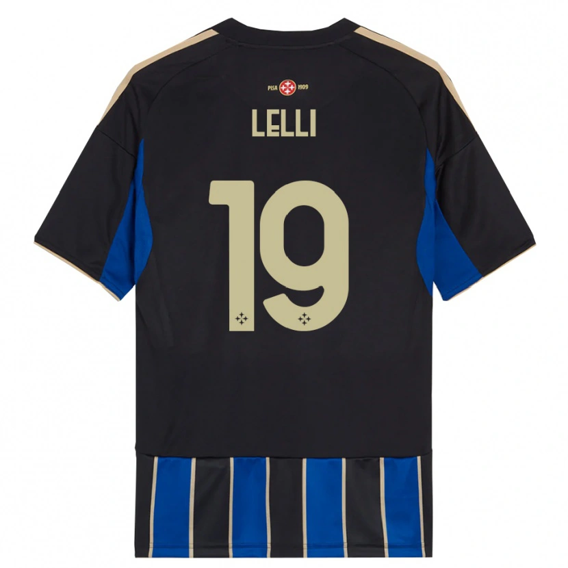 Danxen Mænd Roberto Lelli #19 Sort Blå Hjemmebane Spillertrøjer 2025/26 Trøje T-Shirt