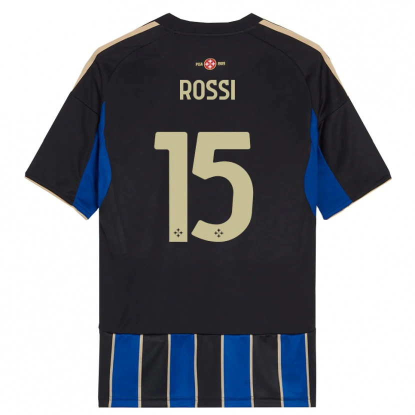 Danxen Mænd Jacopo Rossi #15 Sort Blå Hjemmebane Spillertrøjer 2025/26 Trøje T-Shirt