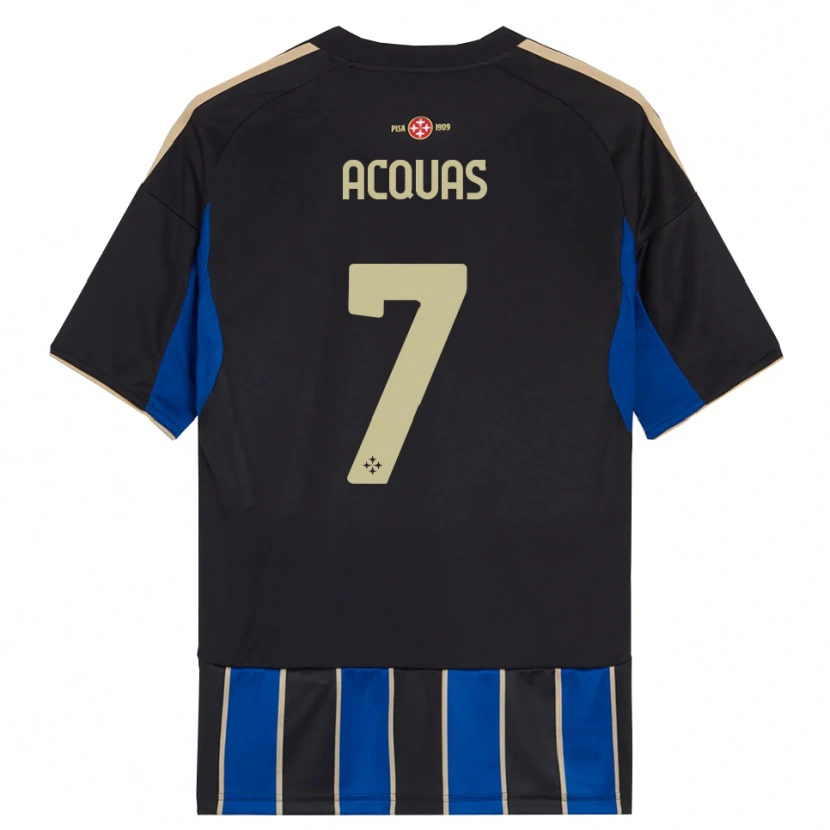 Danxen Mænd Tommaso Acquas #7 Sort Blå Hjemmebane Spillertrøjer 2025/26 Trøje T-Shirt