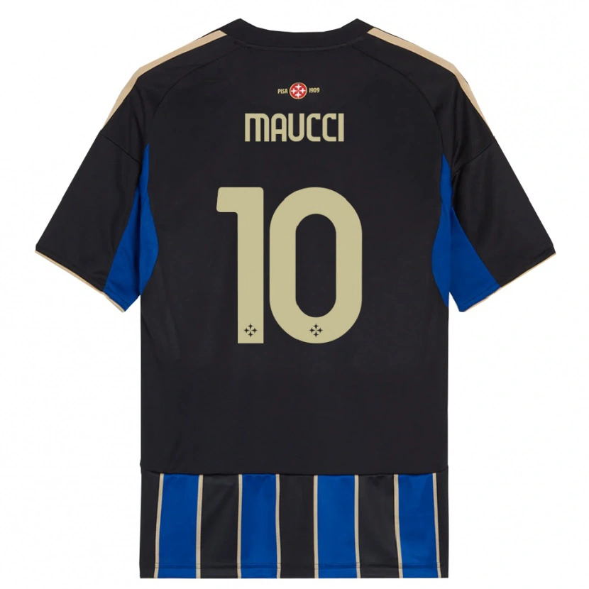 Danxen Mænd Giacomo Maucci #10 Sort Blå Hjemmebane Spillertrøjer 2025/26 Trøje T-Shirt