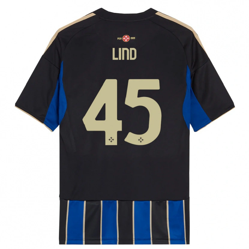 Danxen Mænd Alexander Lind #45 Sort Blå Hjemmebane Spillertrøjer 2025/26 Trøje T-Shirt