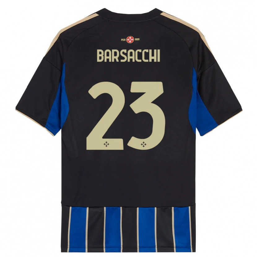 Danxen Mænd Cristian Barsacchi #23 Sort Blå Hjemmebane Spillertrøjer 2025/26 Trøje T-Shirt