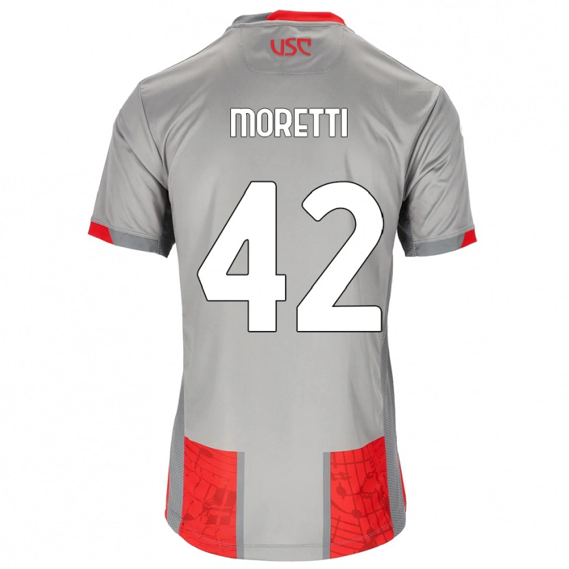 Danxen Mænd Lorenzo Moretti #42 Rød Grå Hjemmebane Spillertrøjer 2025/26 Trøje T-Shirt