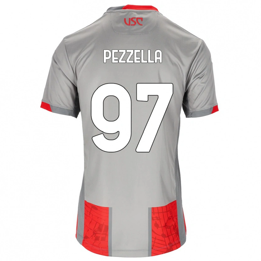 Danxen Mænd Giuseppe Pezzella #97 Rød Grå Hjemmebane Spillertrøjer 2025/26 Trøje T-Shirt