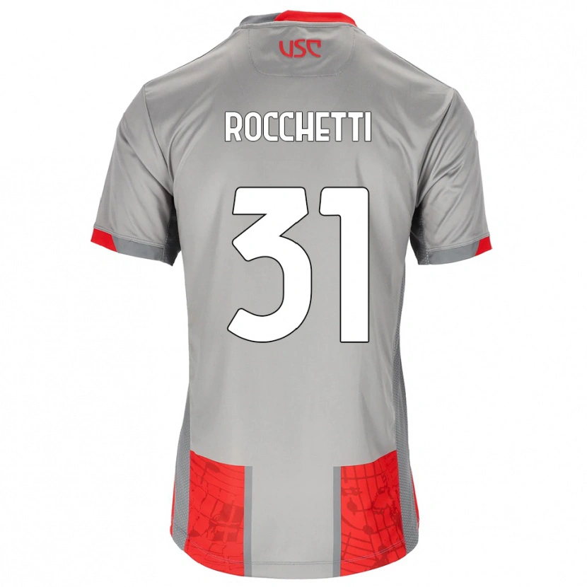Danxen Mænd Yuri Rocchetti #31 Rød Grå Hjemmebane Spillertrøjer 2025/26 Trøje T-Shirt