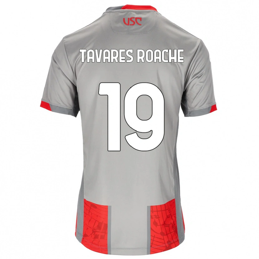 Danxen Mænd Carter Tavares Roache #19 Rød Grå Hjemmebane Spillertrøjer 2025/26 Trøje T-Shirt