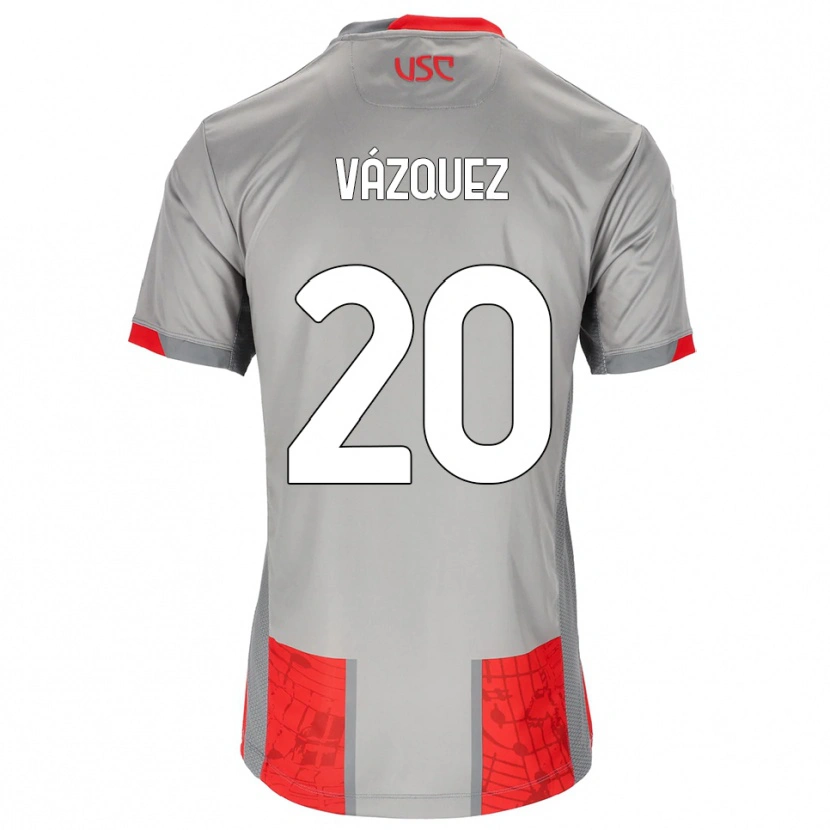 Danxen Mænd Franco Vázquez #20 Rød Grå Hjemmebane Spillertrøjer 2025/26 Trøje T-Shirt