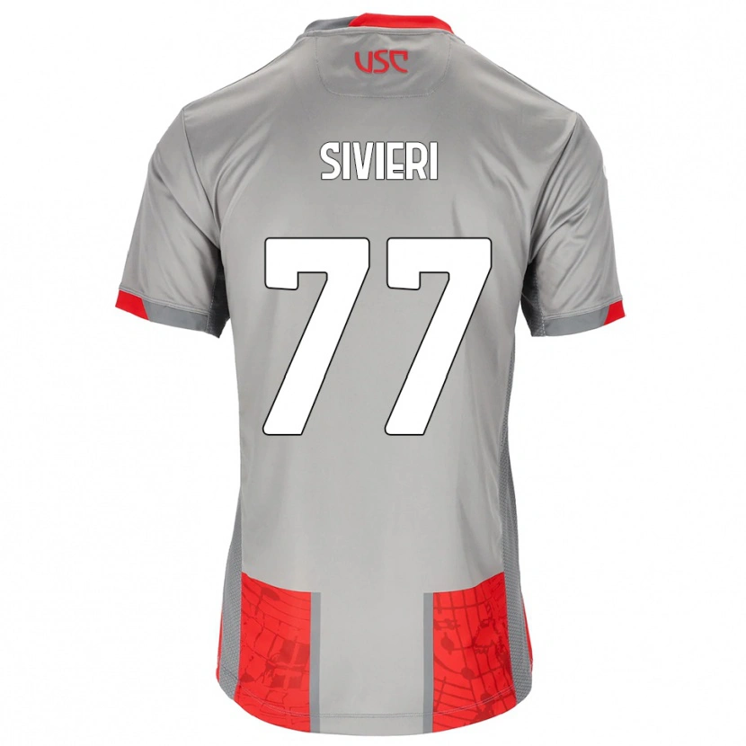 Danxen Mænd Lorenzo Sivieri #77 Rød Grå Hjemmebane Spillertrøjer 2025/26 Trøje T-Shirt