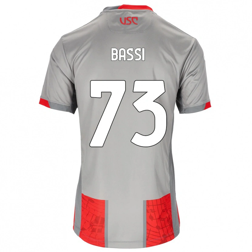 Danxen Mænd Emanuele Bassi #73 Rød Grå Hjemmebane Spillertrøjer 2025/26 Trøje T-Shirt