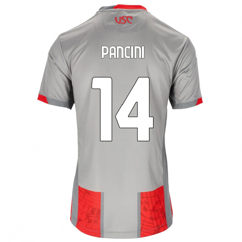Danxen Mænd Alex Pancini #14 Rød Grå Hjemmebane Spillertrøjer 2025/26 Trøje T-Shirt