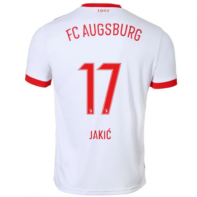 Danxen Mænd Kristijan Jakic #17 Hvid Rød Hjemmebane Spillertrøjer 2025/26 Trøje T-Shirt