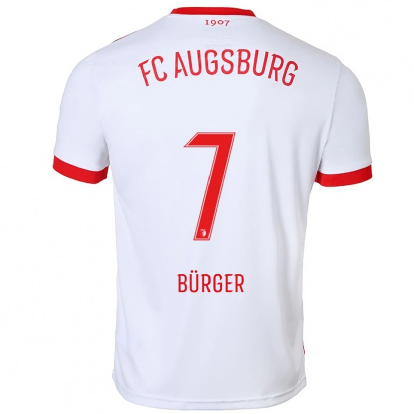 Danxen Mænd Anja Bürger #7 Hvid Rød Hjemmebane Spillertrøjer 2025/26 Trøje T-Shirt