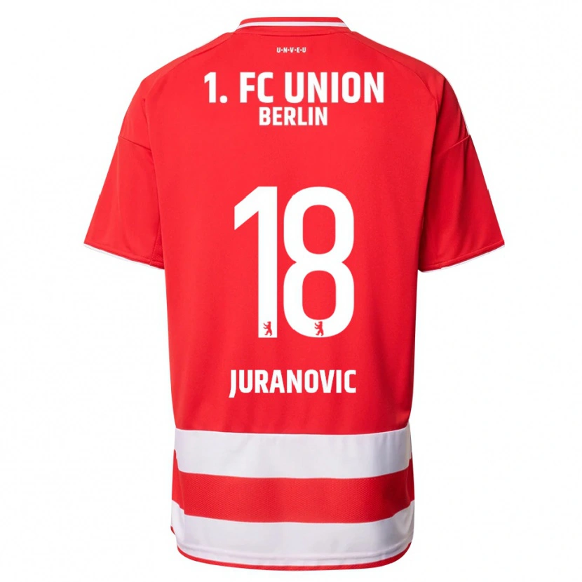 Danxen Mænd Josip Juranovic #18 Rød Hvid Hjemmebane Spillertrøjer 2025/26 Trøje T-Shirt