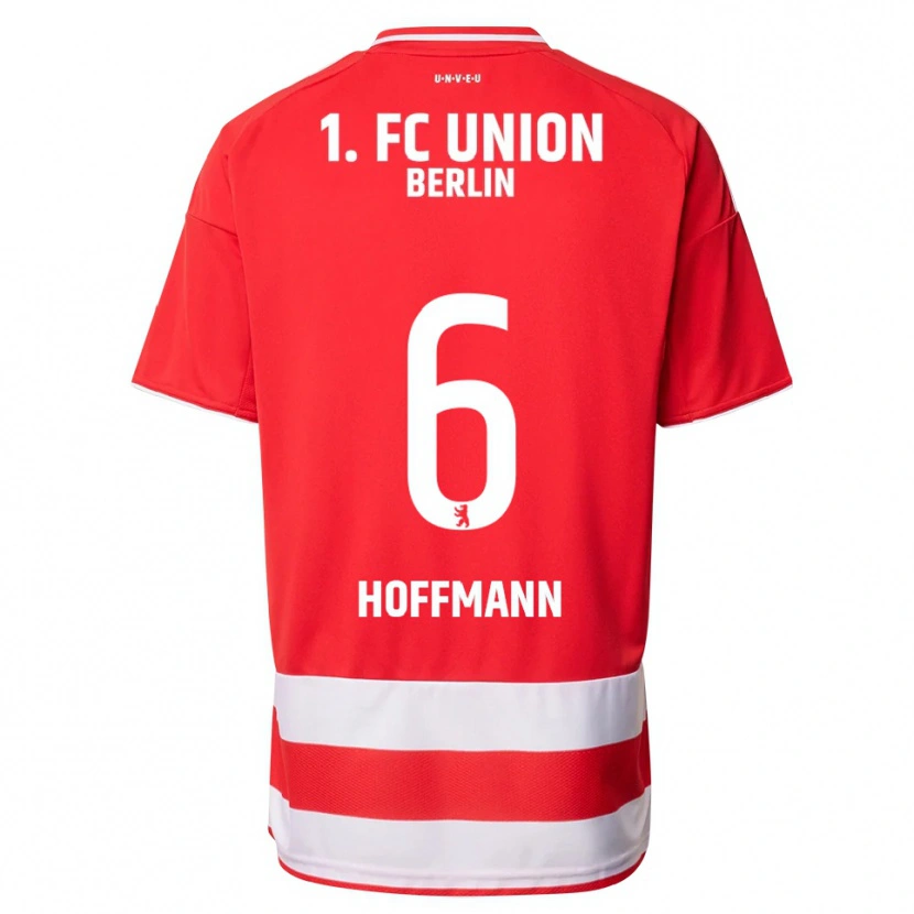 Danxen Mænd Finn Hoffmann #6 Rød Hvid Hjemmebane Spillertrøjer 2025/26 Trøje T-Shirt