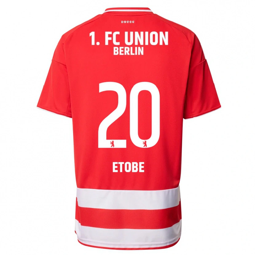 Danxen Mænd Michael Etobe #20 Rød Hvid Hjemmebane Spillertrøjer 2025/26 Trøje T-Shirt