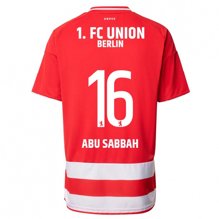 Danxen Mænd Sarah Abu Sabbah #16 Rød Hvid Hjemmebane Spillertrøjer 2025/26 Trøje T-Shirt