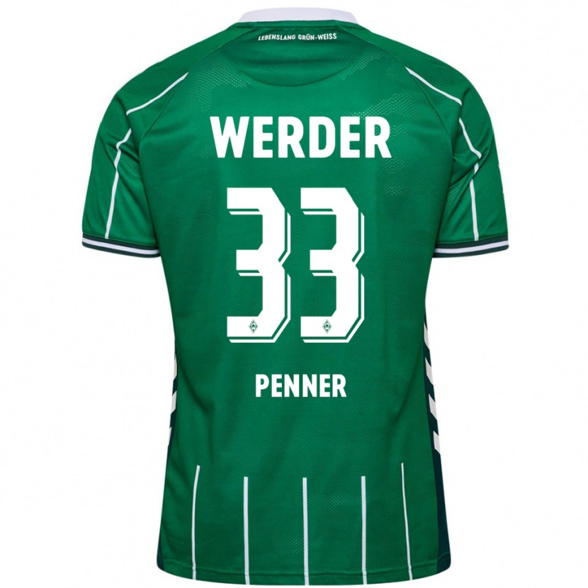 Danxen Mænd Maria Penner #33 Grøn Hvid Hjemmebane Spillertrøjer 2025/26 Trøje T-Shirt