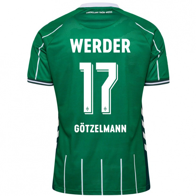 Danxen Mænd Patrick Götzelmann #17 Grøn Hvid Hjemmebane Spillertrøjer 2025/26 Trøje T-Shirt