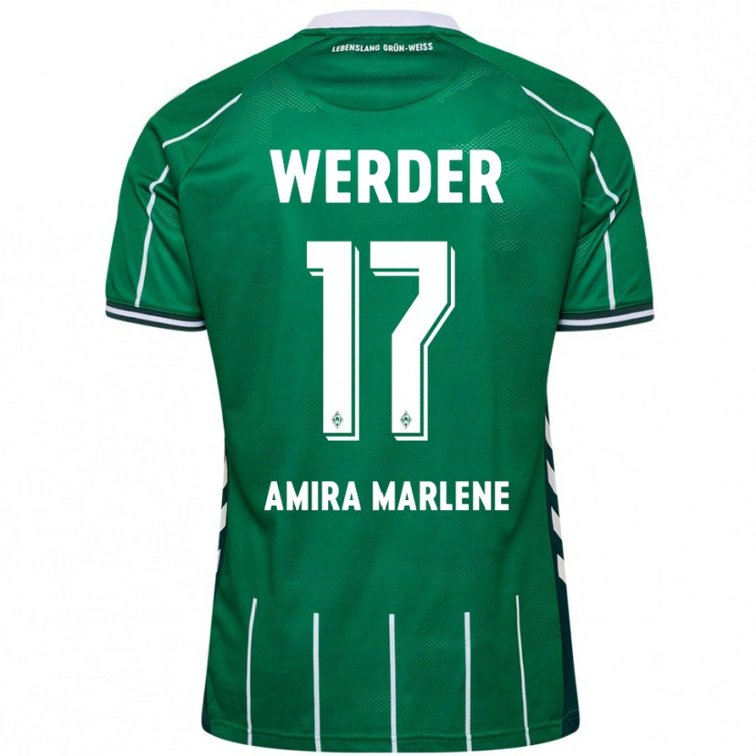 Danxen Mænd Amira Marlene Dahl #17 Grøn Hvid Hjemmebane Spillertrøjer 2025/26 Trøje T-Shirt