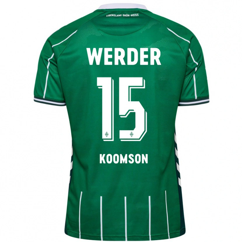 Danxen Mænd Gabriel Koomson #15 Grøn Hvid Hjemmebane Spillertrøjer 2025/26 Trøje T-Shirt