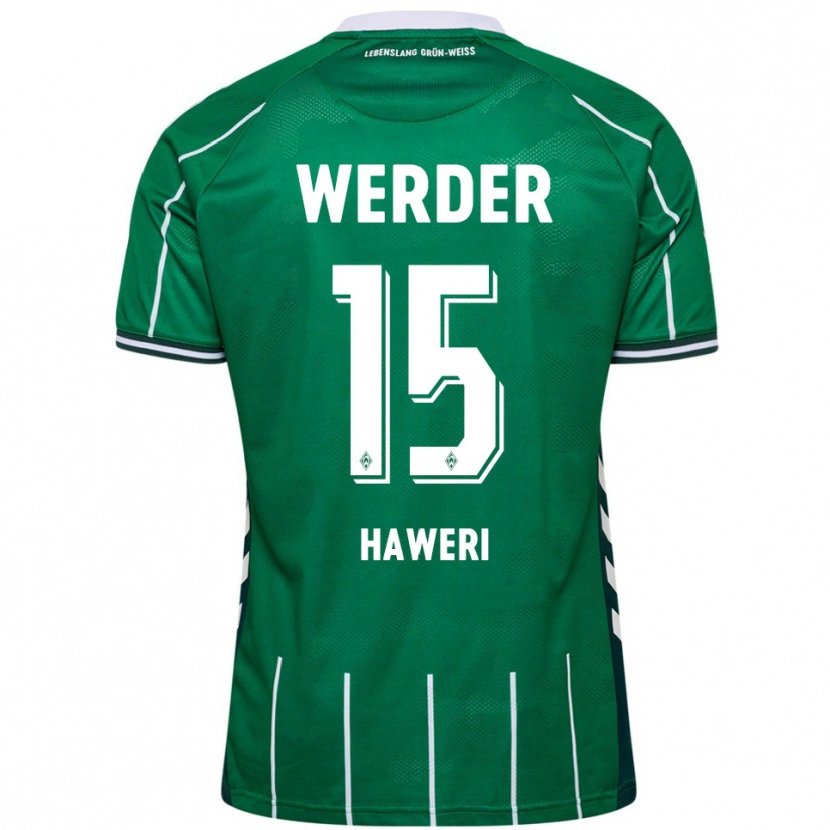 Danxen Mænd Adrian Haweri #15 Grøn Hvid Hjemmebane Spillertrøjer 2025/26 Trøje T-Shirt