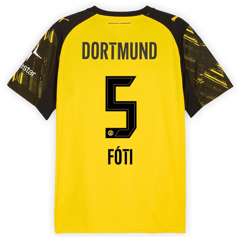 Danxen Mænd Antonio Foti #5 Gul Sort Hjemmebane Spillertrøjer 2025/26 Trøje T-Shirt