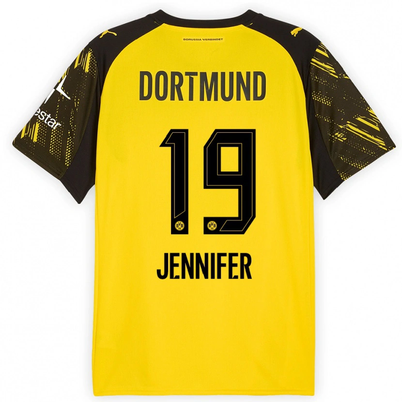 Danxen Mænd Gutierrez Bermejo Jennifer #19 Gul Sort Hjemmebane Spillertrøjer 2025/26 Trøje T-Shirt