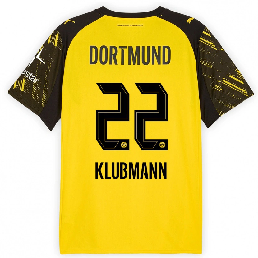 Danxen Mænd Leon Klubmann #22 Gul Sort Hjemmebane Spillertrøjer 2025/26 Trøje T-Shirt