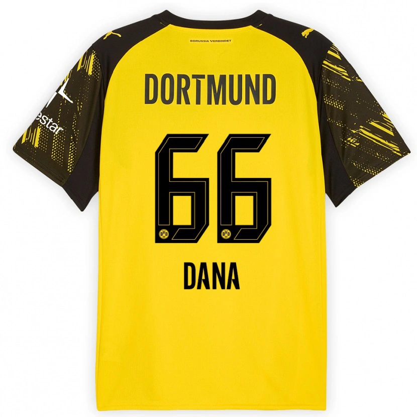 Danxen Mænd Bleckmann Dana #66 Gul Sort Hjemmebane Spillertrøjer 2025/26 Trøje T-Shirt