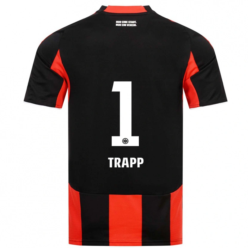 Danxen Mænd Kevin Trapp #1 Sort Rød Hjemmebane Spillertrøjer 2025/26 Trøje T-Shirt