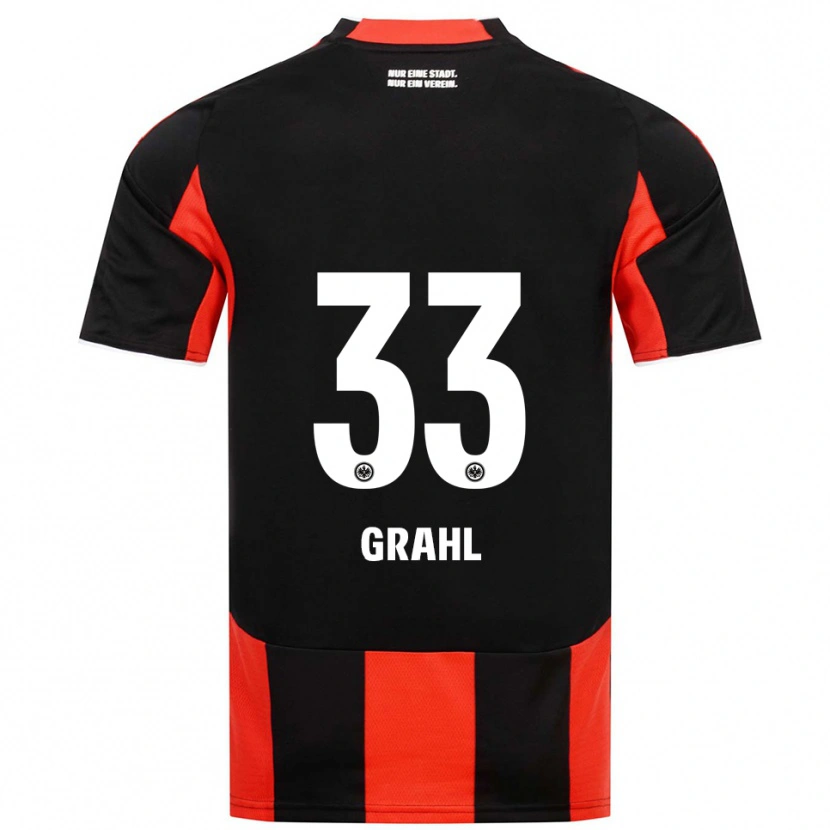 Danxen Mænd Jens Grahl #33 Sort Rød Hjemmebane Spillertrøjer 2025/26 Trøje T-Shirt