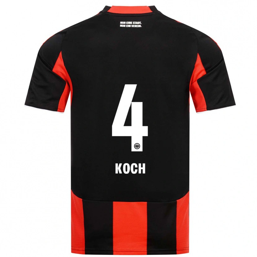 Danxen Mænd Robin Koch #4 Sort Rød Hjemmebane Spillertrøjer 2025/26 Trøje T-Shirt