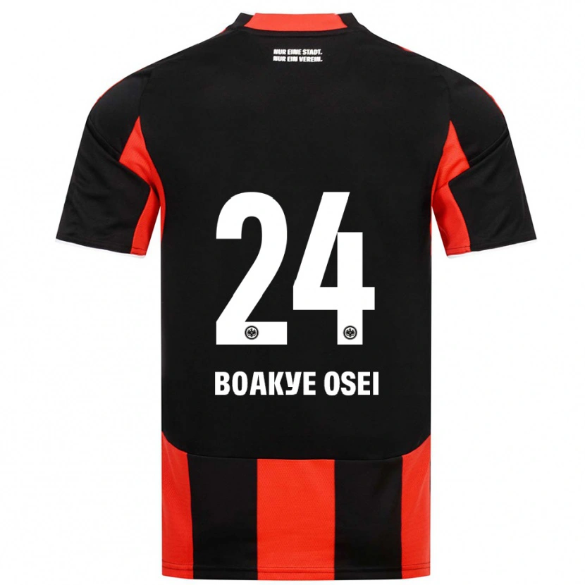 Danxen Mænd Derek Boakye Osei #24 Sort Rød Hjemmebane Spillertrøjer 2025/26 Trøje T-Shirt