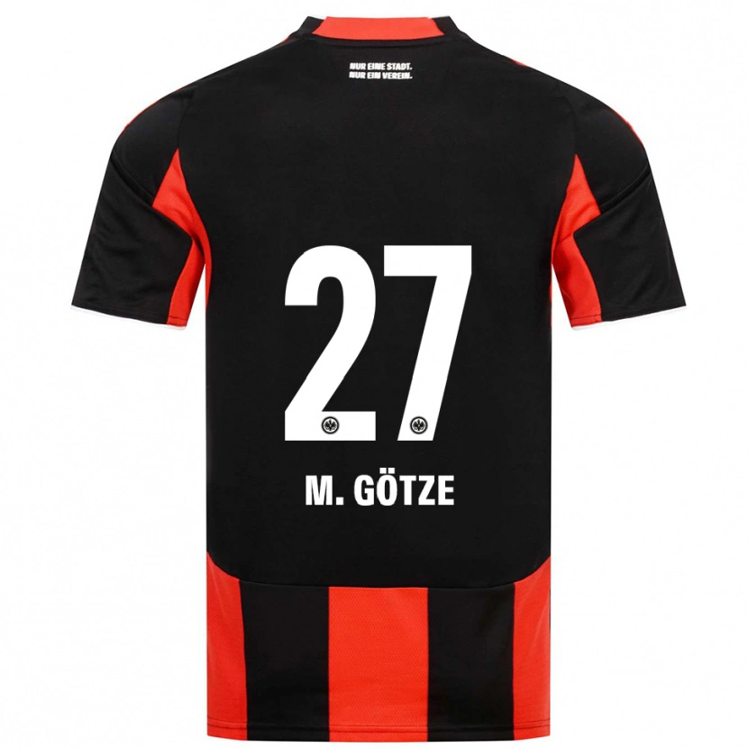 Danxen Mænd Mario Götze #27 Sort Rød Hjemmebane Spillertrøjer 2025/26 Trøje T-Shirt