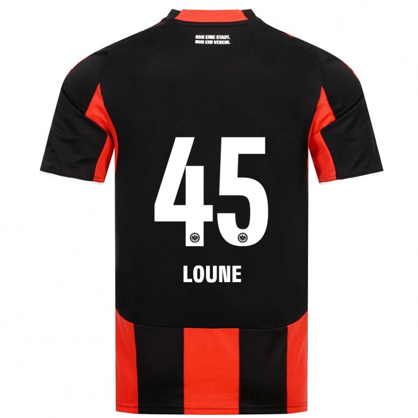 Danxen Mænd Mehdi Loune #45 Sort Rød Hjemmebane Spillertrøjer 2025/26 Trøje T-Shirt
