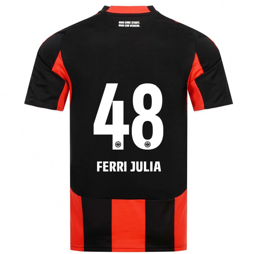 Danxen Mænd Nacho Ferri #48 Sort Rød Hjemmebane Spillertrøjer 2025/26 Trøje T-Shirt
