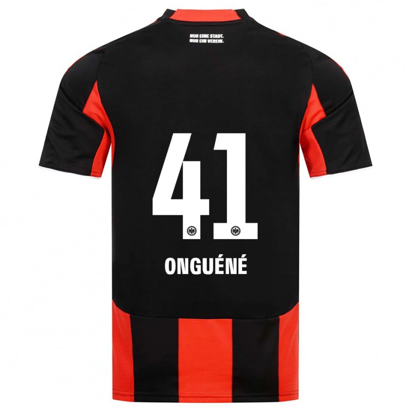 Danxen Mænd Jérôme Onguéné #41 Sort Rød Hjemmebane Spillertrøjer 2025/26 Trøje T-Shirt